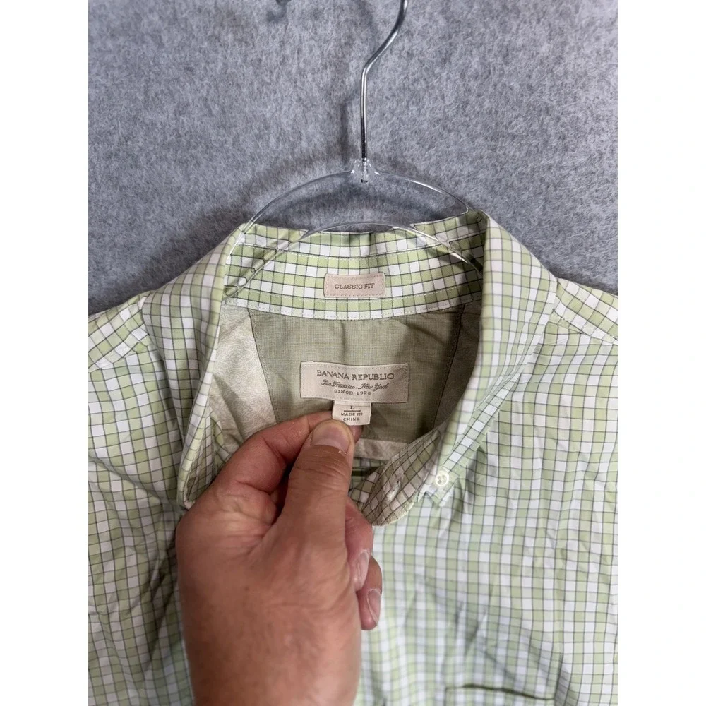 Banana Republic Shirt Mens Large Plaid Classic‎ Fit Button Down Casual Preppy